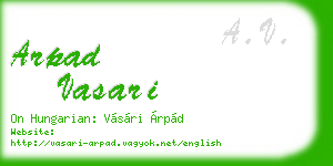 arpad vasari business card